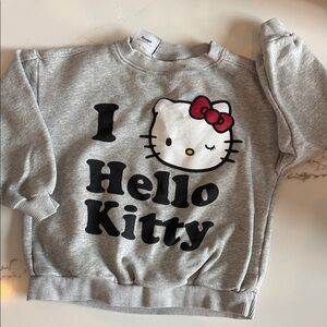 GIRLS Zara Gray Hello Kitty Sweatshirt with Red Accent